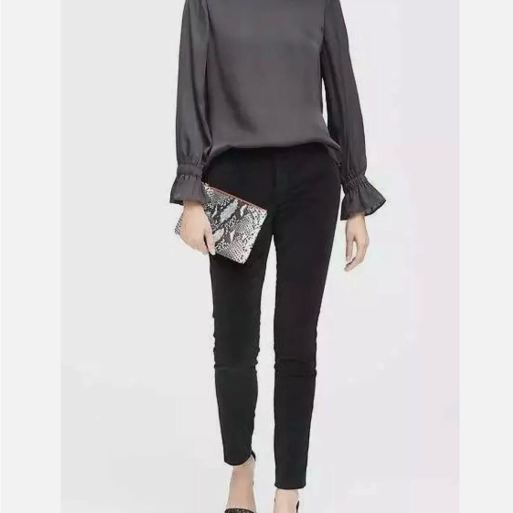 Banana Republic Black Modern Sloan Skinny-Fit Velvet Pant